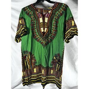 African Dashiki Men's Shirt Tribal‎ Pattern Size Medium